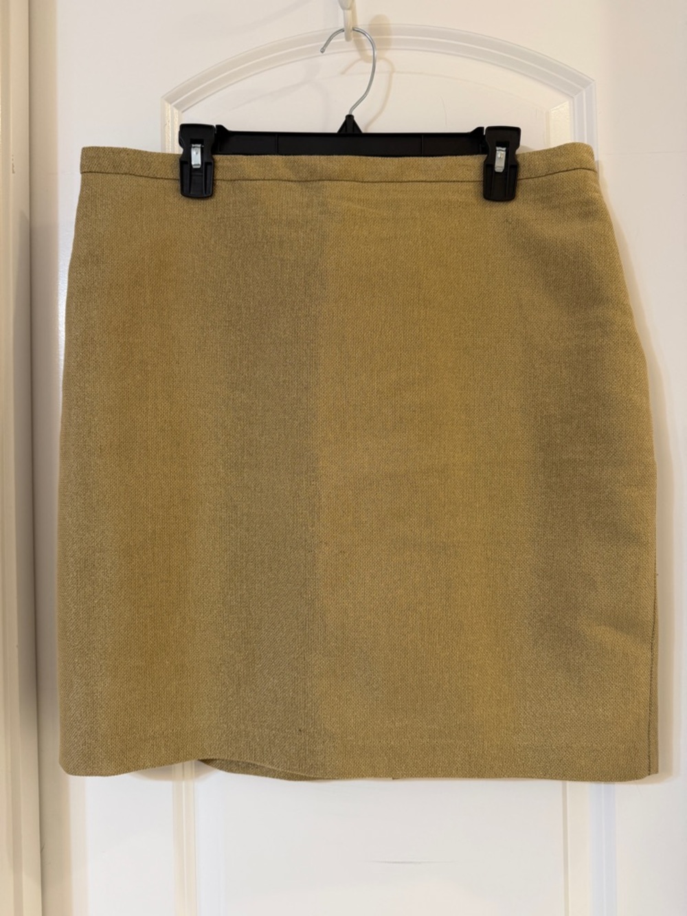 Womens Straight Mini Skirt in Gold